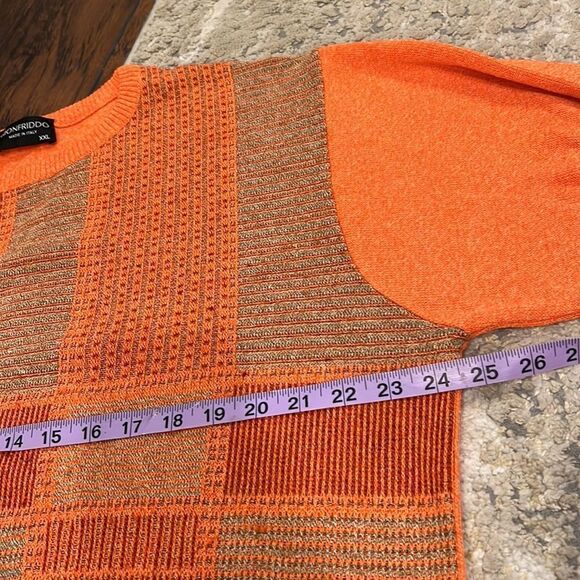MOD GIONFRIDDO Italy made sweater size XXL crew neck in GUC orange grey - Picture 6 of 7